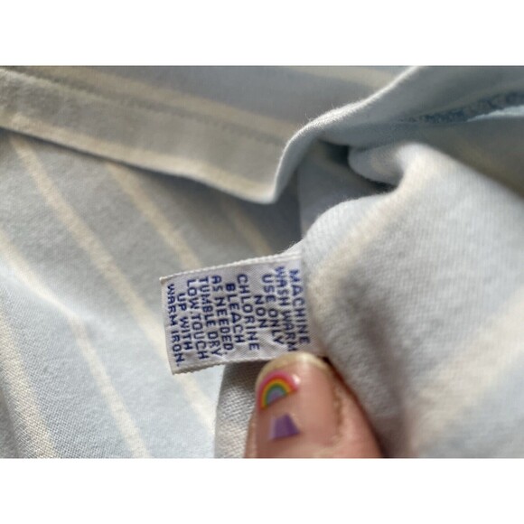 VTG Polo By Ralph Lauren Men’s Polo Short Sleeves Shirt Strip Light Blue Size L - Picture 4 of 6